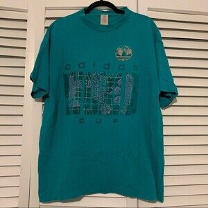 Vintage Teal Adidas Trefoil XL World Cup T Shirt
